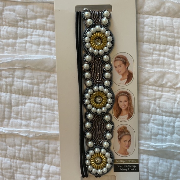 NEW Pearl, Gold, and Pewter headband - Picture 3 of 3